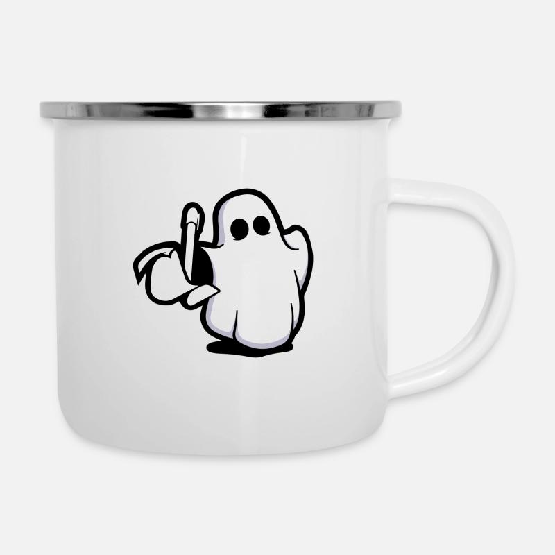 Ghost Creator (Logo) - Emaille-Tasse - Weiß