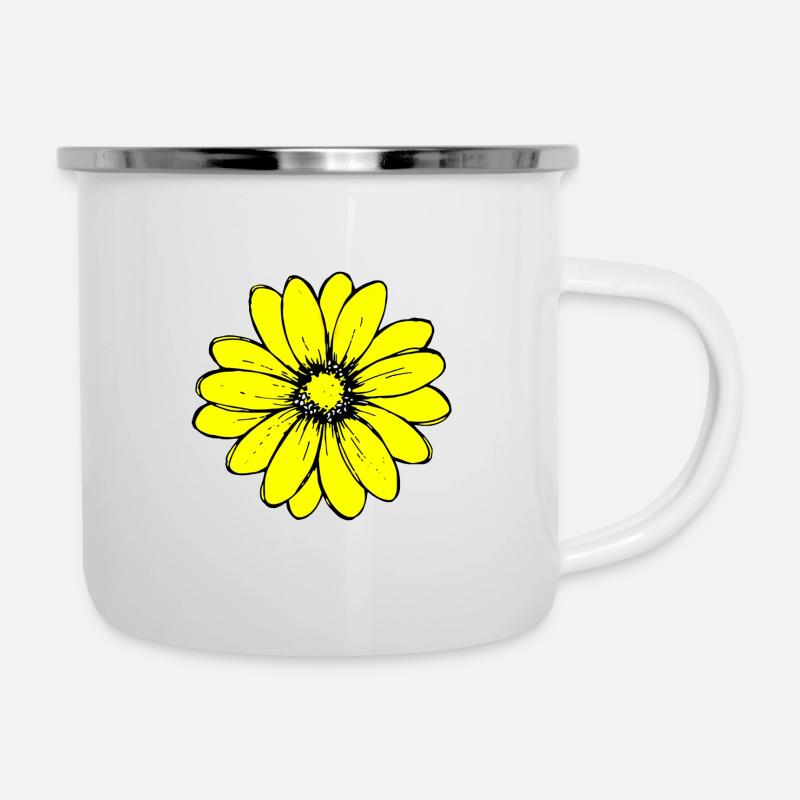 Fleur de tournesol - Tasse émaillée - blanc