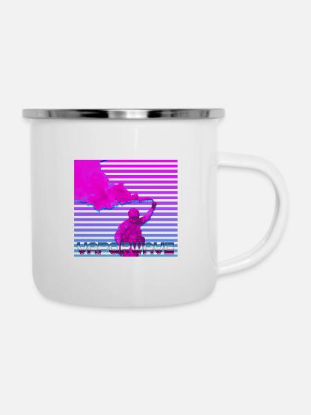 Vaporwave Soldat - Emaille-Tasse - Weiß