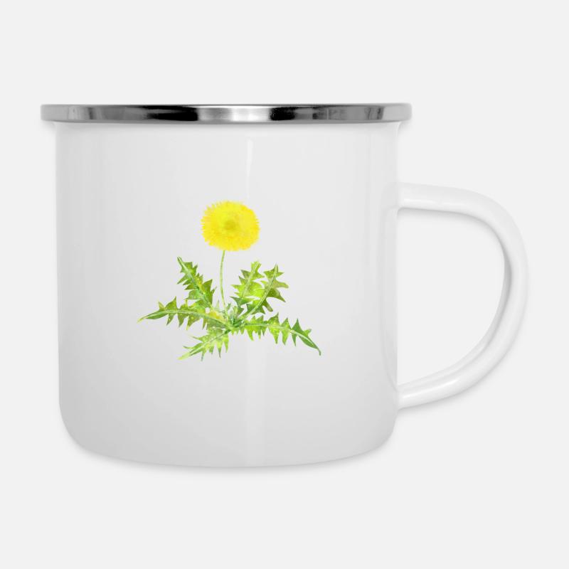 Löwenzahn. - Emaille-Tasse - Weiß