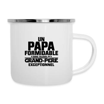 PAPA Formidable Grand-Père Exceptionnel - Tasse émaillée - blanc - Droite