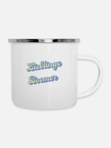 Lieblings Boomer Retro Script - Emaille-Tasse - Weiß