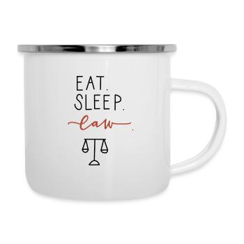 Mangez la loi du sommeil - Tasse émaillée - blanc - Droite