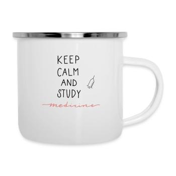 Restez calme et étudiez la médecine - Tasse émaillée - blanc - Droite