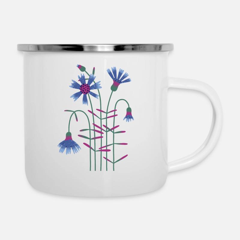 Bleuet - Tasse émaillée - blanc