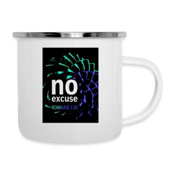 Fibonacci-Araukarie blau - Emaille-Tasse - Weiß - Rechts
