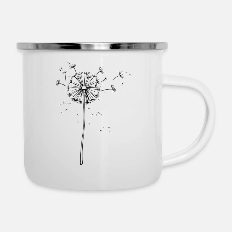 Pissenlit ludique comme illustration vectorielle - Tasse émaillée - blanc