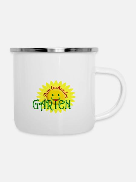 Dein lachender Garten - Emaille-Tasse - Weiß