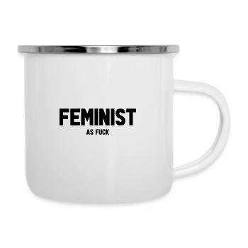 Feminist as fuck - Emaille-Tasse - Weiß - Rechts