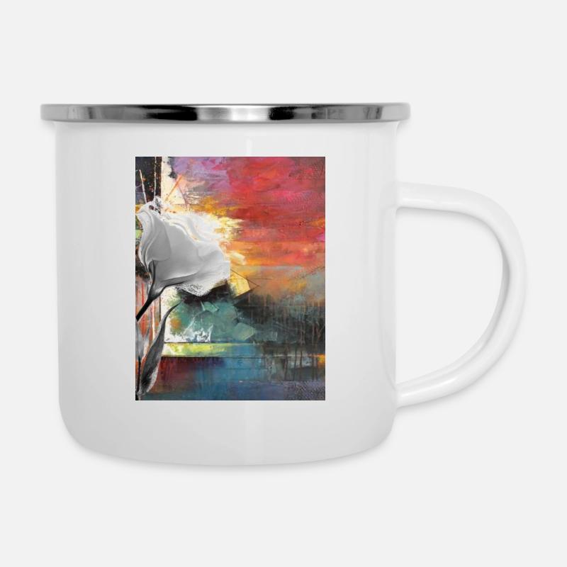 White rose - Camper Mug - white