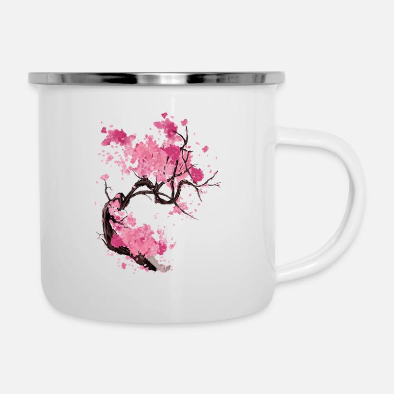 Arbre de Sakura - Tasse émaillée - blanc