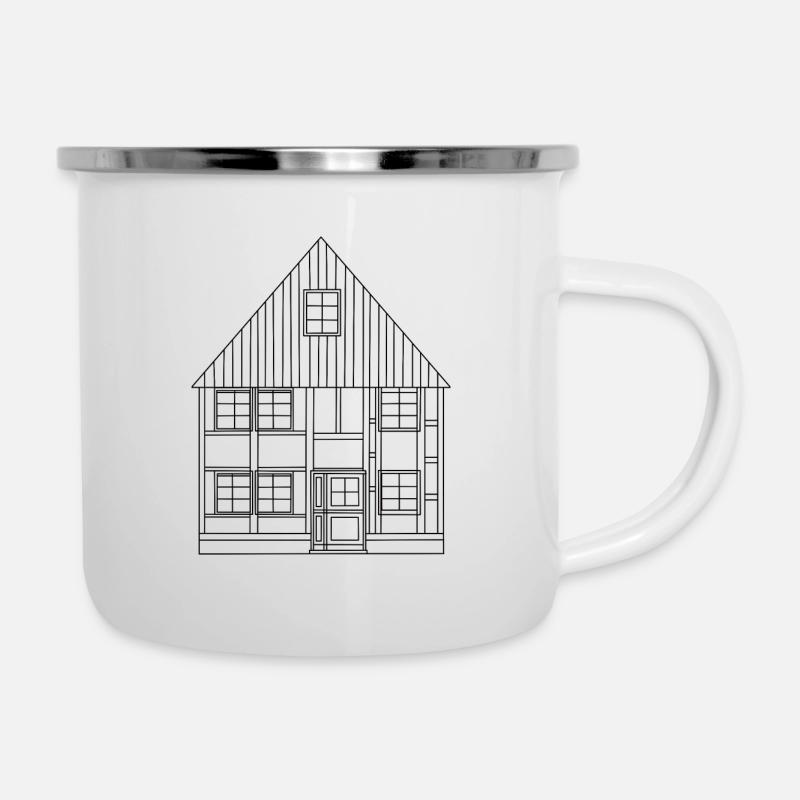 Half-timbered house - Camper Mug - white