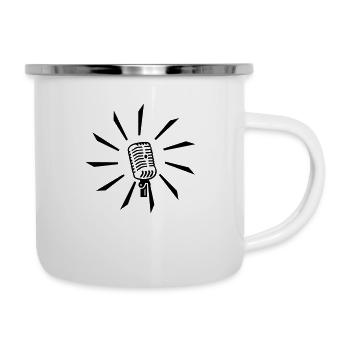 mikrophone / mic (1c) - Emaille-Tasse - Weiß - Rechts