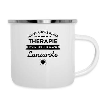 Therapie - Lanzarote - Emaille-Tasse - Weiß - Rechts