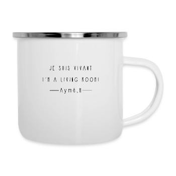 citation série H - Tasse émaillée - blanc - Droite