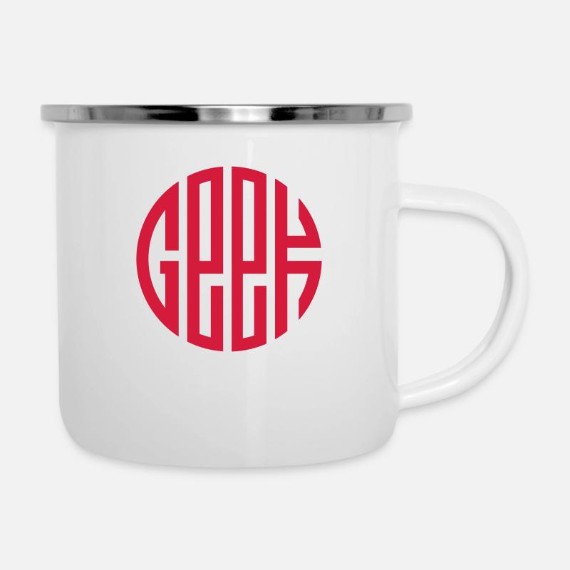 Geek - Emaille-Tasse - Weiß