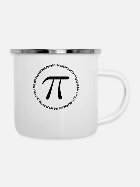 Pi 3.14 Kreis - Emaille-Tasse - Weiß