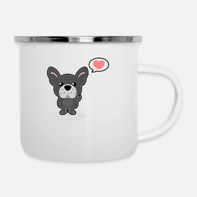 bouledogue français - Tasse émaillée - blanc