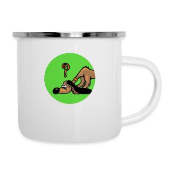 Recherche chien de chien - Tasse émaillée - blanc - Droite