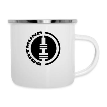 dortmund fernsehturm emblem - Emaille-Tasse - Weiß - Rechts