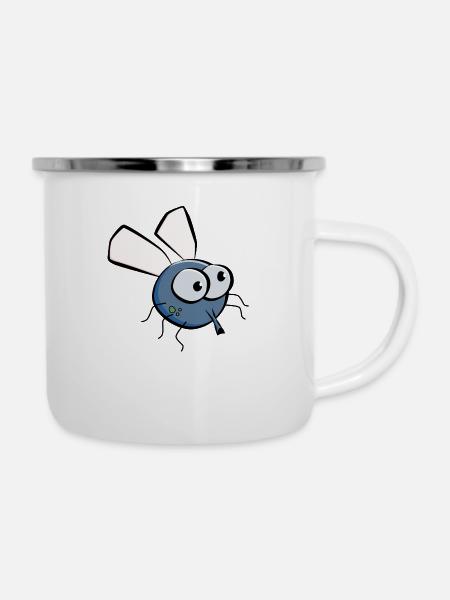Bizzy, die Fliege. - Emaille-Tasse - Weiß