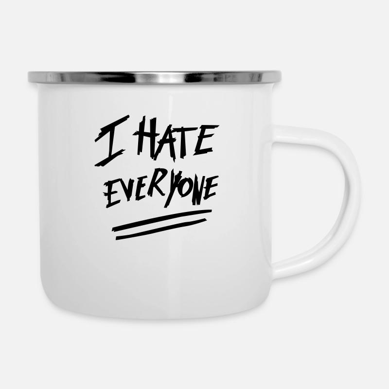 Sprüche - Emaille-Tasse - Weiß