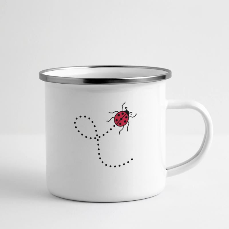line dashed path path ladybug small sues Camper Mug