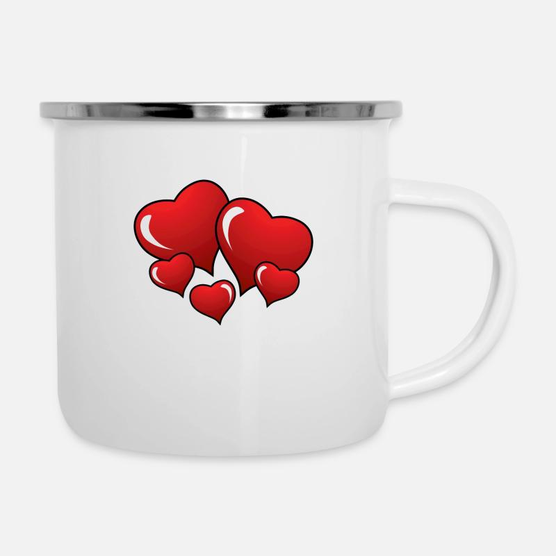 Coeurs De - Tasse émaillée - blanc