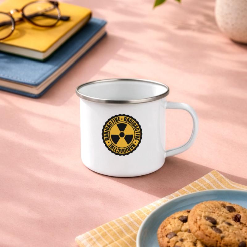 stamp danger caution caution caution atomic bomb Camper Mug