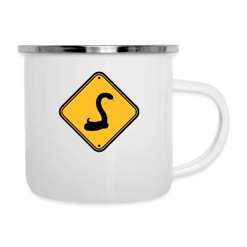 serpent attention prudence mise en garde note signe s - Tasse émaillée - blanc - Droite