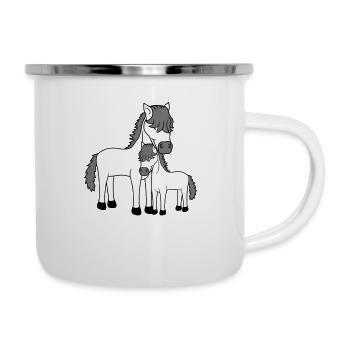 baby child mom daddy family young foal sweet ni - Camper Mug - white - Right