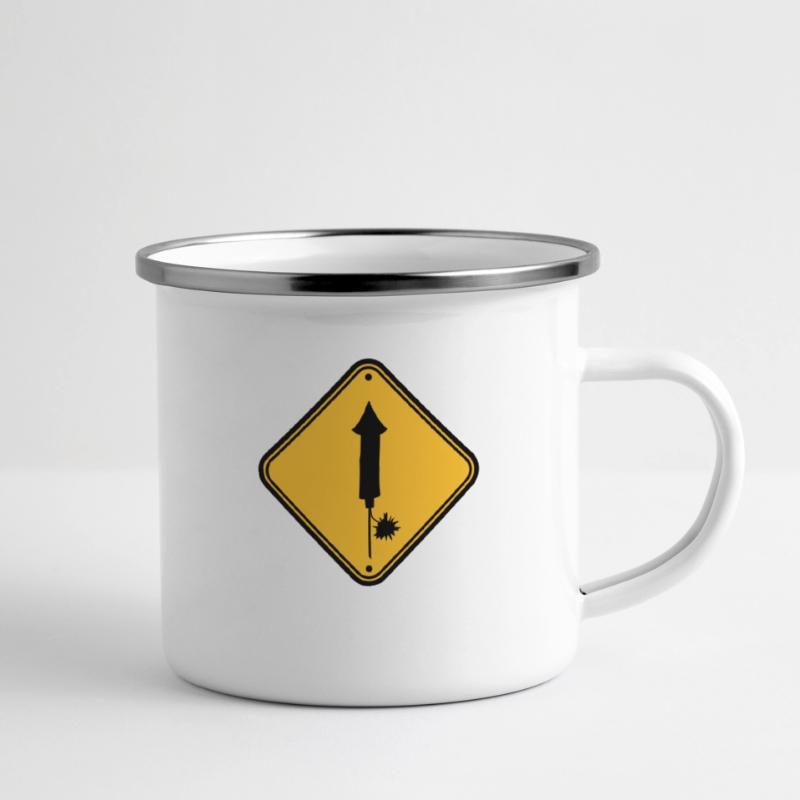 danger warning sign caution caution danger zone Camper Mug