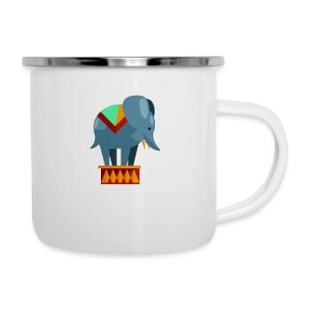 Éléphant de cirque - Tasse émaillée - blanc - Droite