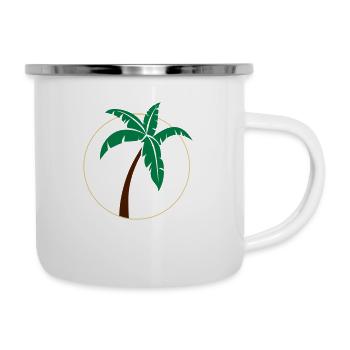 Palme 2 - Emaille-Tasse - Weiß - Rechts