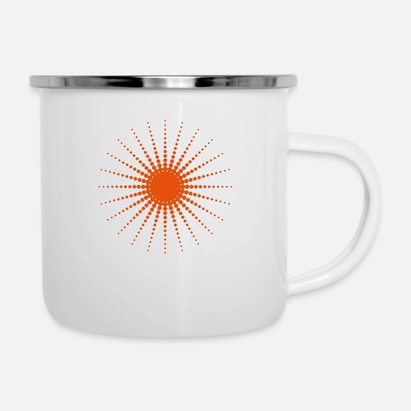 shine sun summer 70s line line row kuns - Camper Mug - white