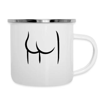Hintern / butt (1c) - Emaille-Tasse - Weiß - Rechts