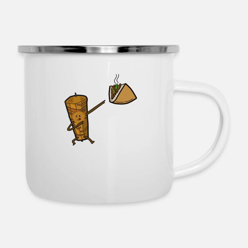 döner im brot kebab - Emaille-Tasse - Weiß