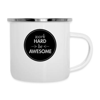 Work Hard - Be Awesome - Camper Mug - white - Right