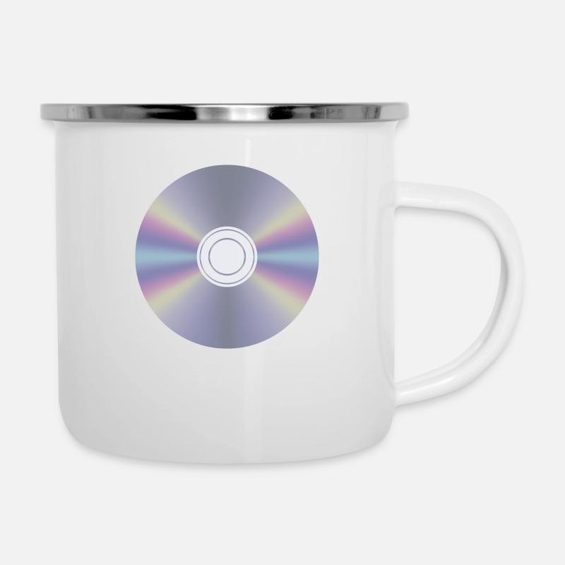 cd rétro - Tasse émaillée - blanc