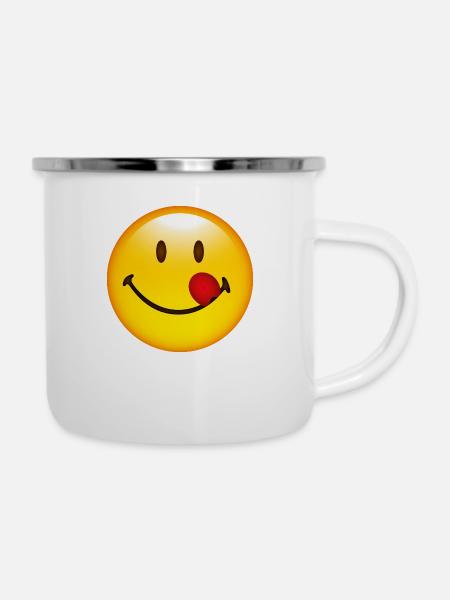 Smiley Taste - Emaille-Tasse - Weiß