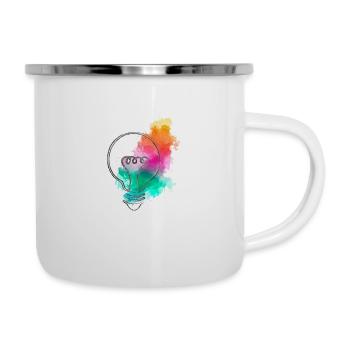L'ampoule aux taches de couleurs - Tasse émaillée - blanc - Droite