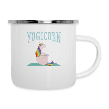 Yogicorn | Cool Yoga Unicorn On Mat - Camper Mug - white - Right