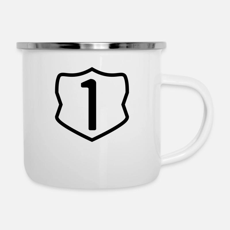 numéro signe numéro 1 symbole non - Tasse émaillée - blanc