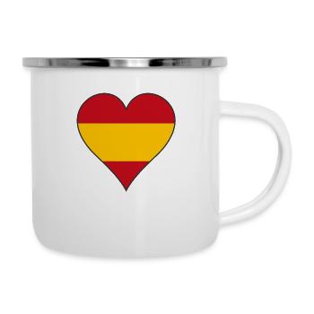 Spanien Flagge Herz - Emaille-Tasse - Weiß - Rechts