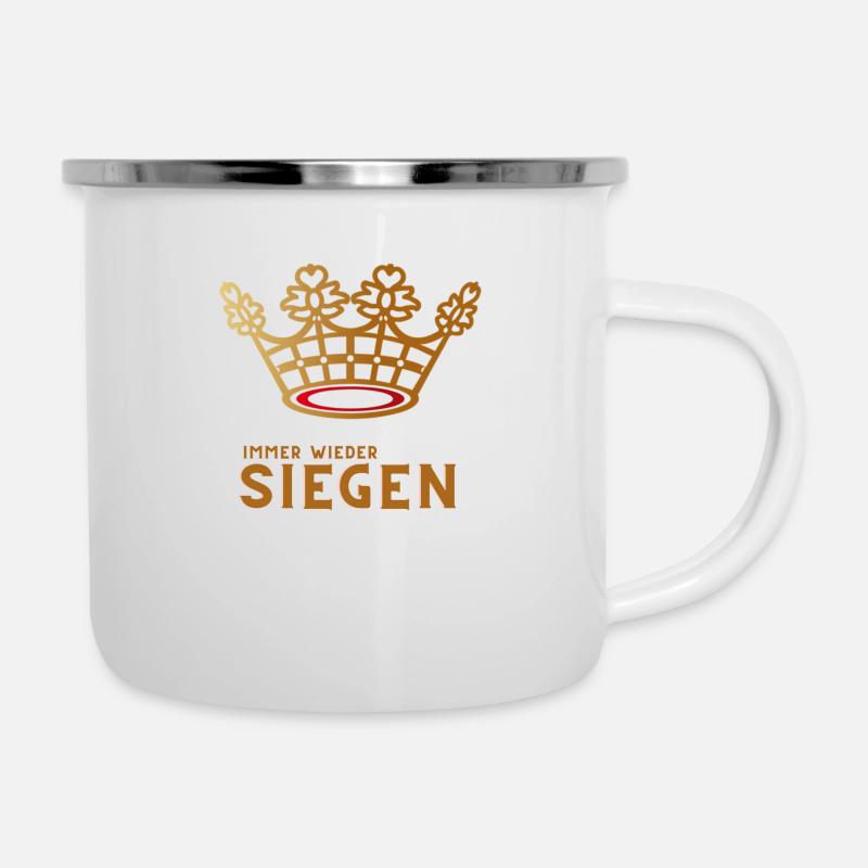 Siegen - immer wieder Siegen - Siegerland Krönchen - Emaille-Tasse - Weiß