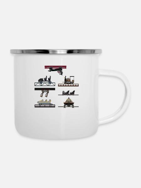Phantasialand Achterbahnwagen - Emaille-Tasse - Weiß