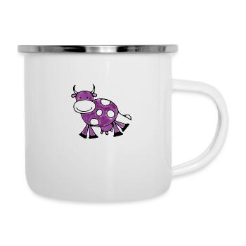 Sweet purple cow children's drawing - Camper Mug - white - Right