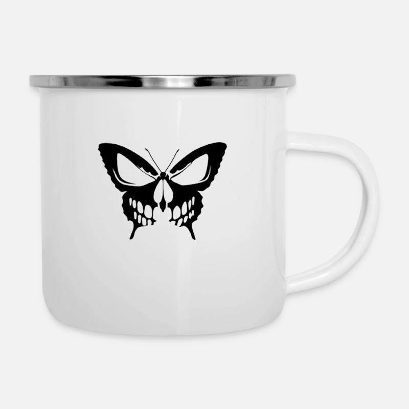 Butterfly-skull - Camper Mug - white