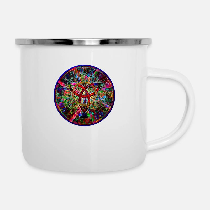 Mandala celtique - Tasse émaillée - blanc