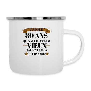 80e anniversaire pour grand-père et grand-mère - Tasse émaillée - blanc - Droite
